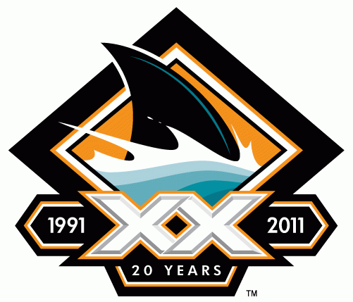 San Jose Sharks 2010 11 Anniversary Logo 05 iron on paper